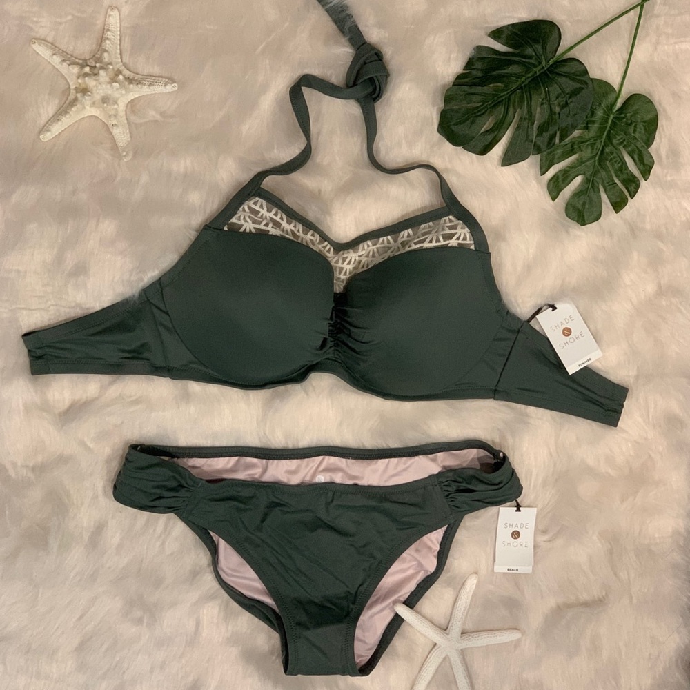 Shade & Shore olive green bikini